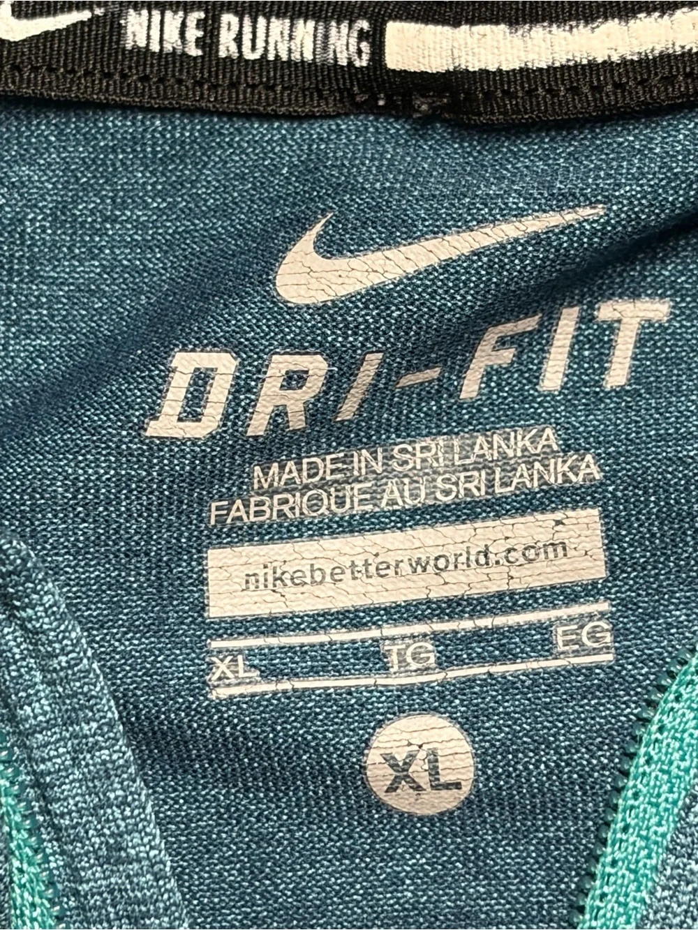 Nike Men's Teal Quarter-Zip Swim Rash Guard